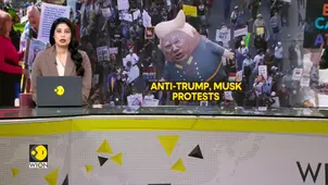 Anti-Trump & Musk protests erupt across US; protesters chant 'No kings in the USA' & 'Depart Musk
