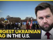 Pro-Ukraine protesters unfurl massive flag near white house