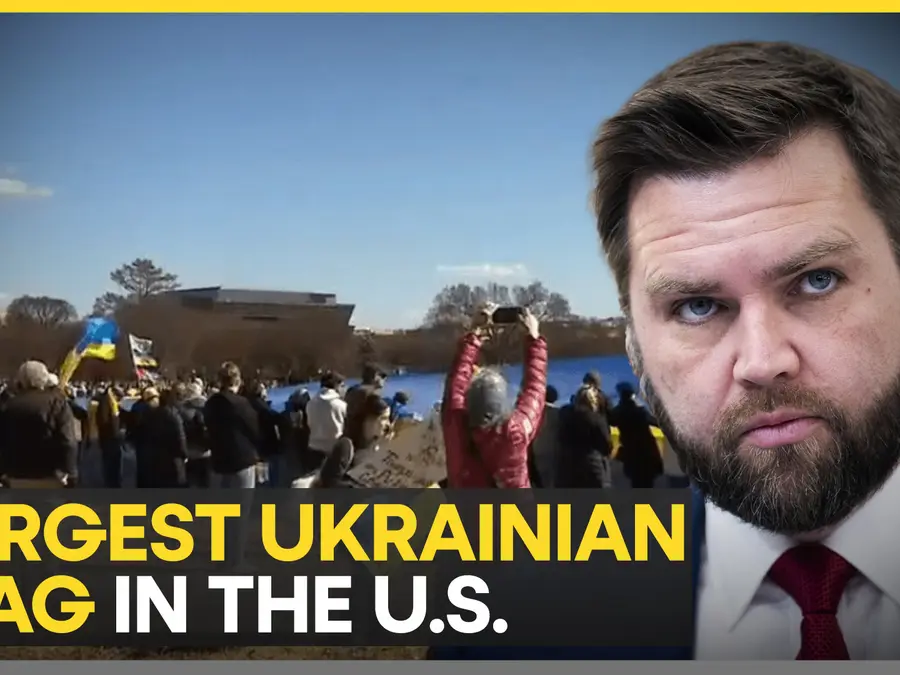 Pro-Ukraine protesters unfurl massive flag near white house