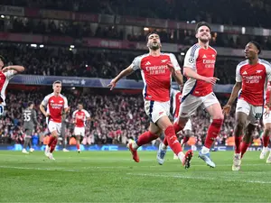 Champions League QF: Declan Rice conjures free-kick magic as Arsenal stun title-holders Real Madrid