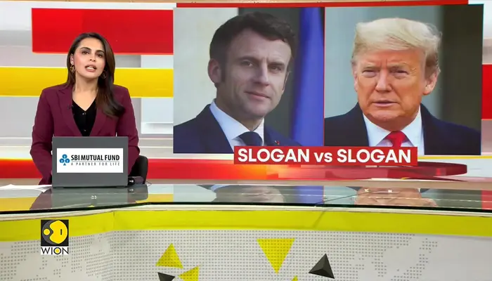 Macron takes a swipe at Trump, 'Plug, Baby, Plug'