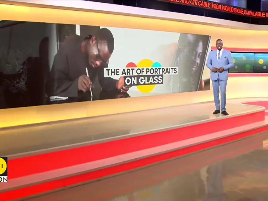 Nigerian artist uses cracked glass to bring art to life