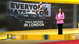 Tesla smashed in London protest against Elon Musk and Trump ties