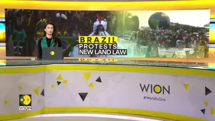 Indigenous groups rally in Brasilia against land law