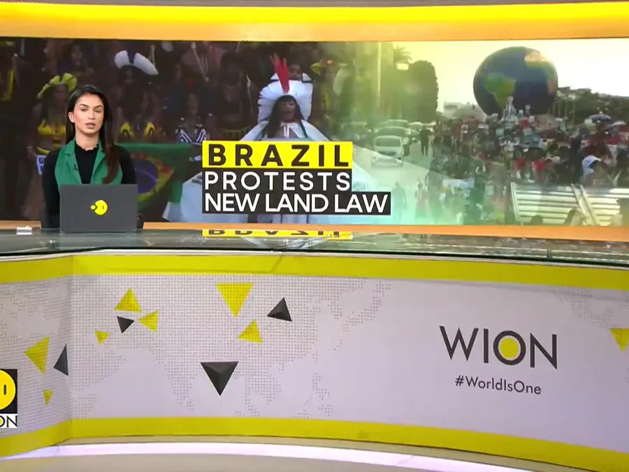 Indigenous groups rally in Brasilia against land law