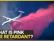 California wildfires: What's in the pink powder covering Los Angeles?