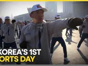 North Koreans participate in mass exercises for nation's first sports day of the year