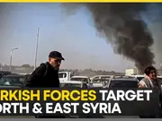 Syria crisis: Strikes hit civilian convoy heading for protest against Turkey