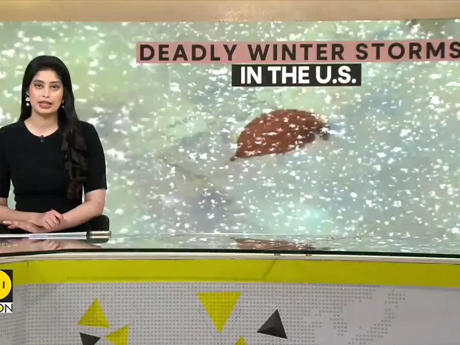 Temperature drop 50° F below average in US states