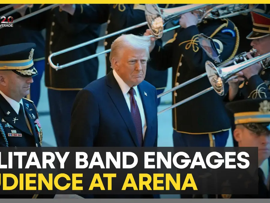 US President Donald Trump enters Capital One Arena to roaring applause from supporters