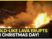 Hawaii's Kilauea volcano erupts gold-like lava