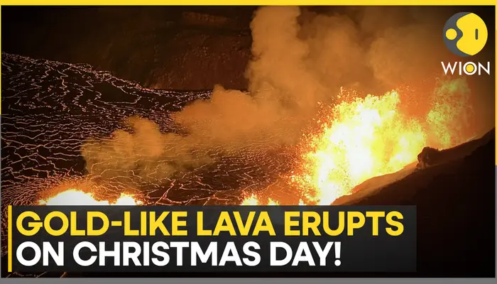 Hawaii's Kilauea volcano erupts gold-like lava