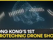 Hong Kong hosts first pyrotechnic drone spectacle
