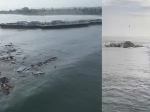 Santa Cruz Wharf partially collapses in high surf, three fall into ocean