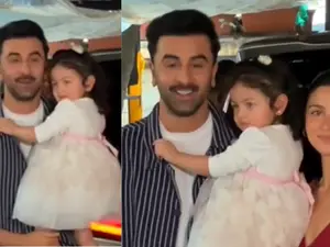 Adorable! Ranbir Kapoor and Alia Bhatt pose with their daughter Raha on Christmas