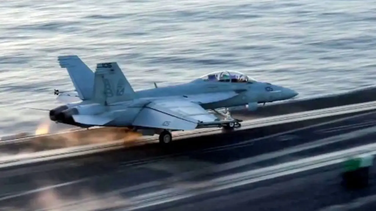 US Navy fighter jet worth $60 million lost at sea after it fell off aircraft carrier during Houthi attack