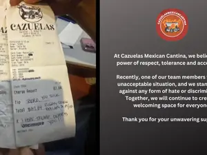 '$5,500 raised and counting': Customer targets 'US-born' server and leaves note reading 'I Hope Trump Deports You!!!'