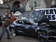 'Everyone Hates Elon' group smashes Tesla car in London protest; pics here