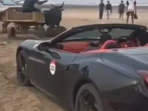 Watch: Ferrari stuck in sand rescued by bullock cart in Maharashtra