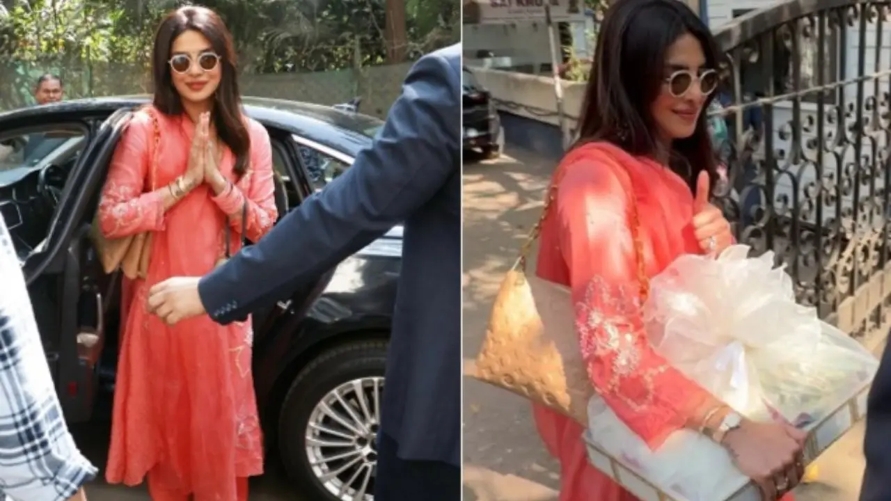 Is coral the 'it' colour of the season? Priyanka Chopra looks stunning at brother Siddharth Chopra’s pre-wedding festivities