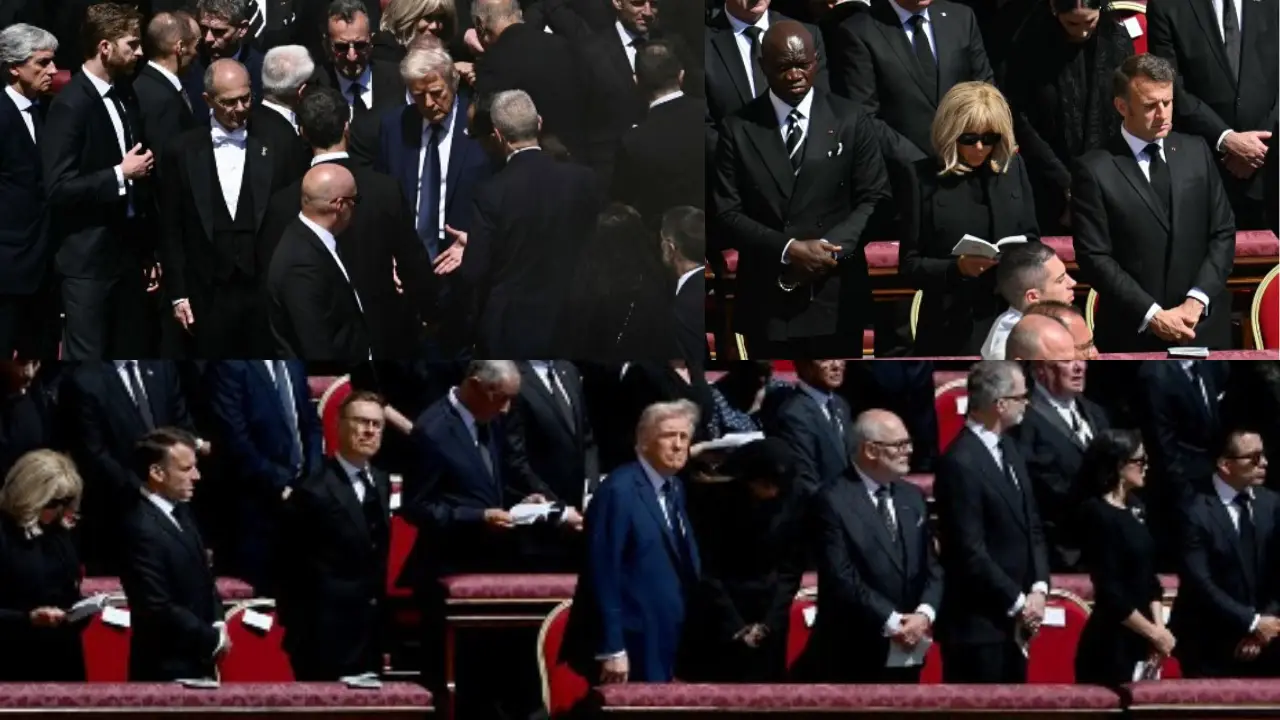 French President Emmanuel Macron attended Pope's funeral and was seated near Trump amid Russia-Ukraine peace talks 