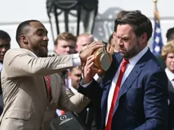 Oops! Video shows moment Vance dropped college football trophy: '...so I decided to break it'