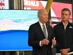 Biden awkwardly announces 'good news' during sombre briefing on California wildfires