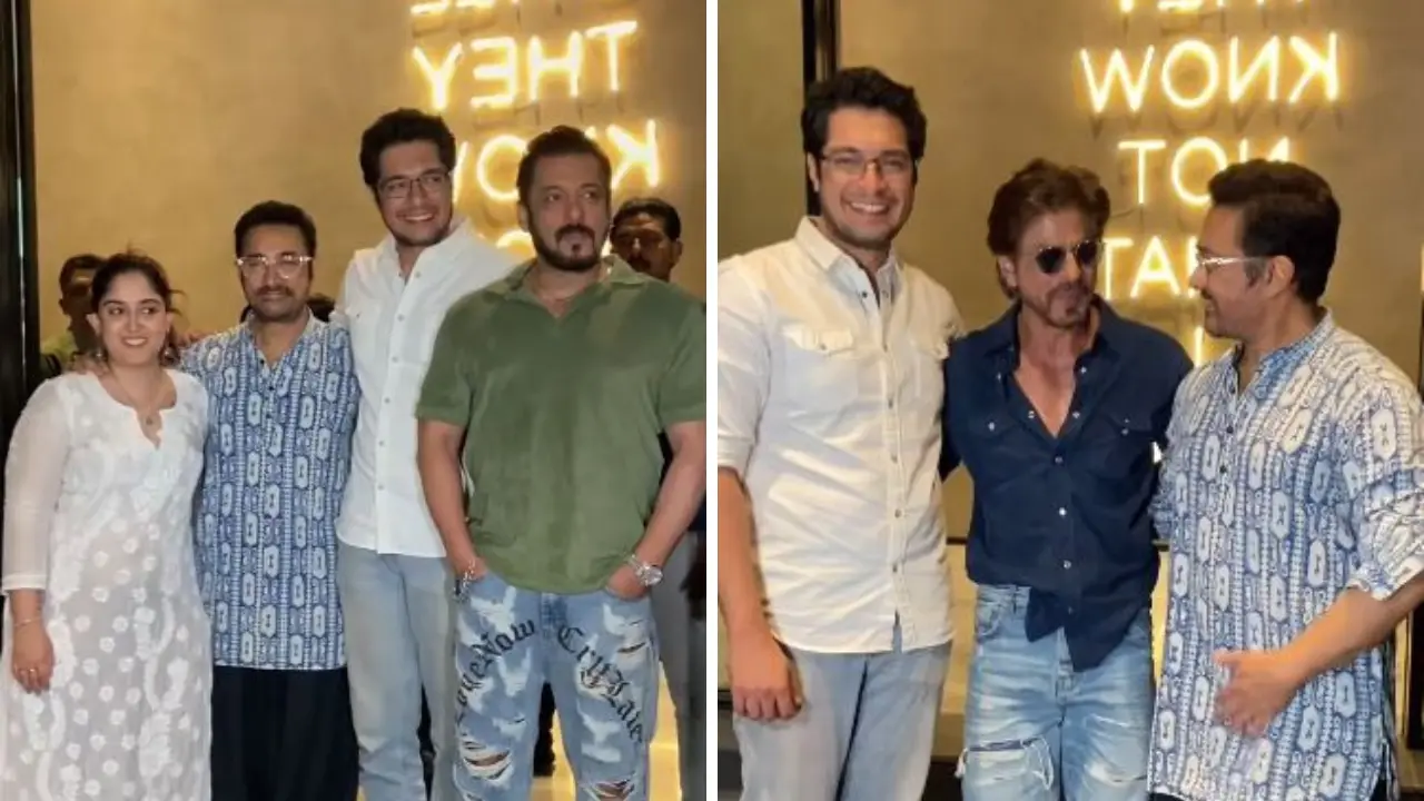 Shah Rukh, Salman reunite to cheer for Loveyapa, debut film of Aamir Khan's son Junaid Shah Rukh, Salman reunite to cheer for Loveyapa, debut film of Aamir Khan's son Junaid