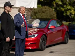WATCH: Trump buys new Tesla, says didn't ask Musk for discount; 'Get in, patriots'