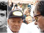 Bollywood legends Amitabh Bachchan and Salim Khan hug at Manoj Kumar's funeral