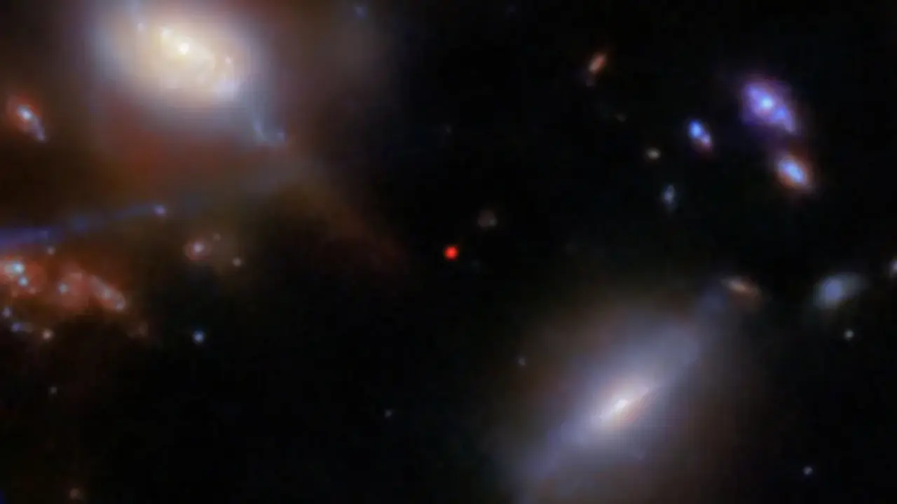 13-billion-year-old galaxy mysteriously crosses a cosmic veil to reach Webb