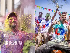IPL 2025: Kolkata Knight Riders, Delhi Capitals squads celebrate Holi ahead of upcoming season