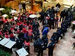 Jewish protesters fill NY's Trump Tower demanding pro-Palestine activist Mahmoud Khalil's release, 98 arrested