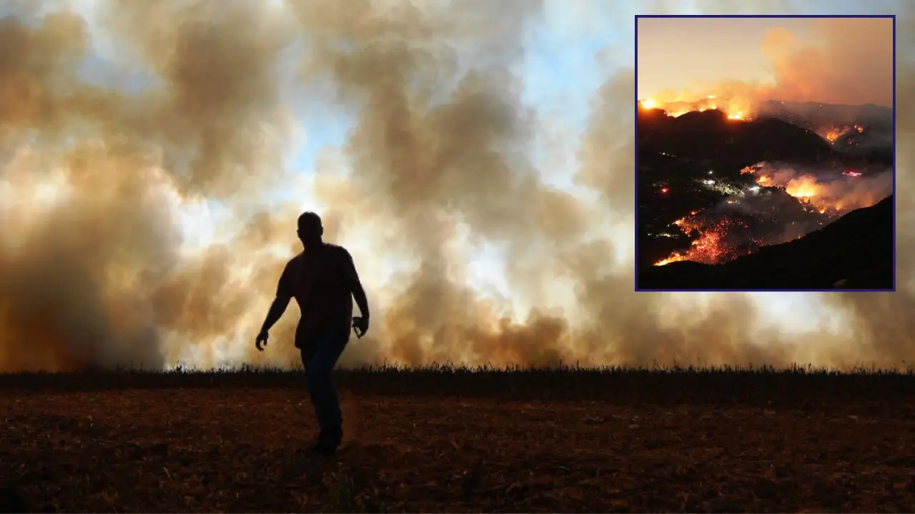 LA wildfires: Police detain 'homeless suspect' for starting Kenneth fire