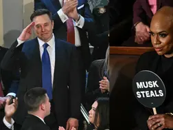 Donald Trump asks Congress to applaud DOGE chief Elon Musk as Democrats hold signs 'Musk steals'