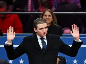 Barron Trump's tousled hair and casual attire are winning the internet