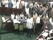 Chaos breaks out in Jammu and Kashmir assembly over Waqf law, NC MLAs tear bill copies- VIDEO