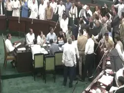 Chaos breaks out in Jammu and Kashmir assembly over Waqf law, NC MLAs tear bill copies- VIDEO