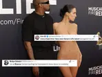 Kanye West and Bianca Censori's shocking appearance on Grammys red carpet leads to hilarious reactions on the Internet