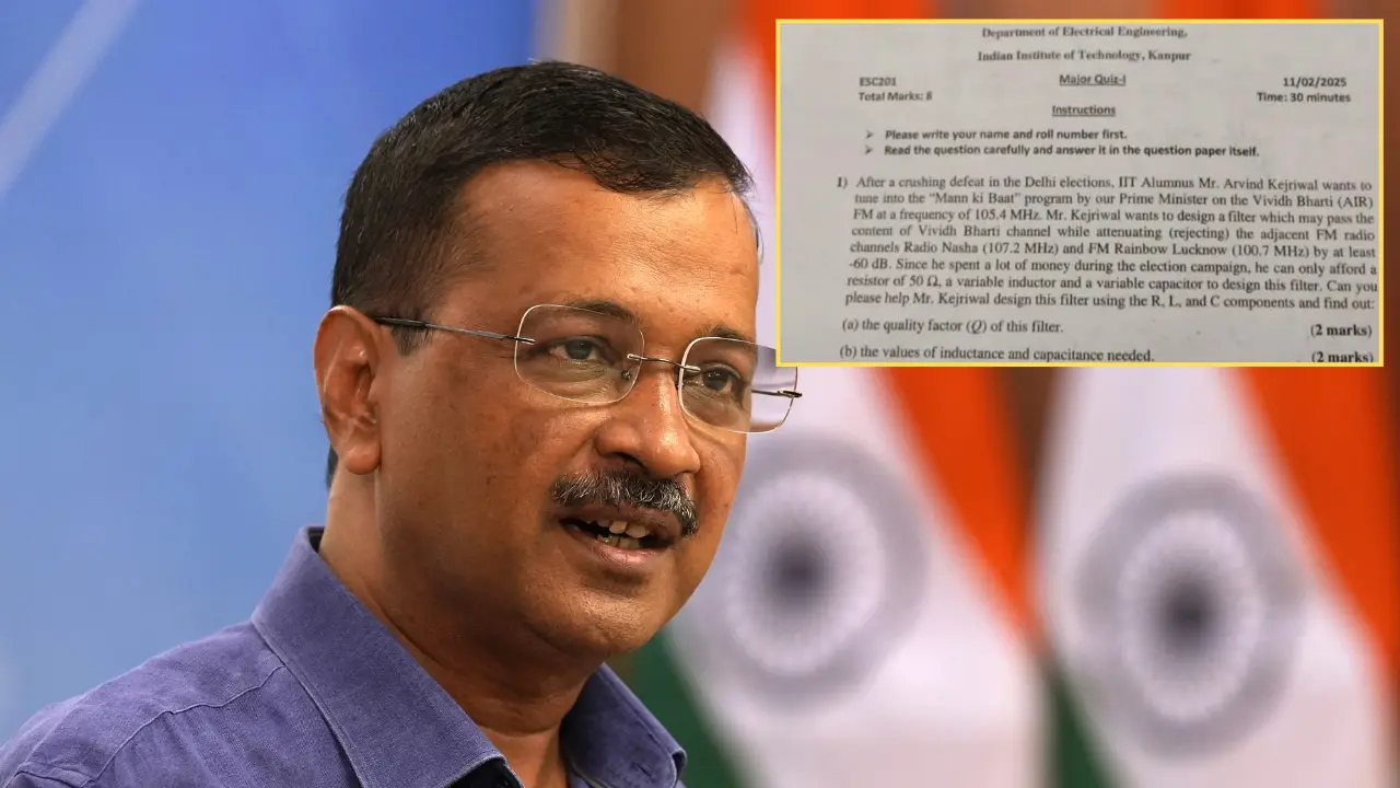 'Kejriwal wants to tune into Mann Ki Baat': IIT-K's question to make exam 'engaging' goes viral 'Kejriwal wants to tune into Mann Ki Baat': IIT-K's question to make exam 'engaging' goes viral