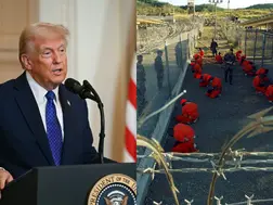 Donald Trump unveils plan to detain 30,000 'criminal illegal aliens' at notorious Guantanamo Bay military prison