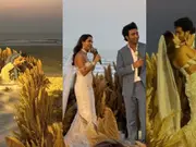 Aadar Jain and Alekha Advani tie the knot in a dreamy beach wedding | Watch