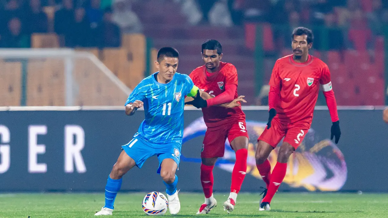 Sunil Chhetri scores his 95th goal on international return as Blue Tigers beat Maldives by 3-0 in friendly match