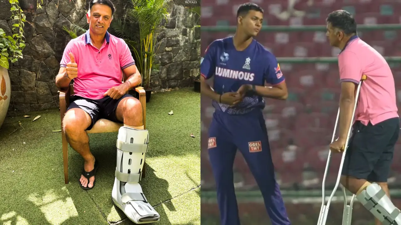 IPL 2025 | WATCH: Rahul Dravid joins Rajasthan Royals camp in crutches