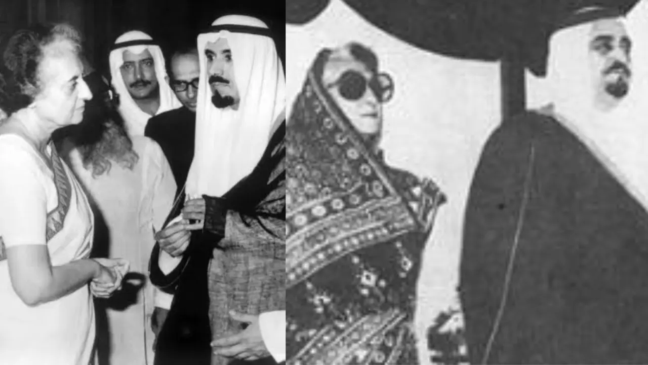Indira Gandhi in Saudi Arabia in 1982
