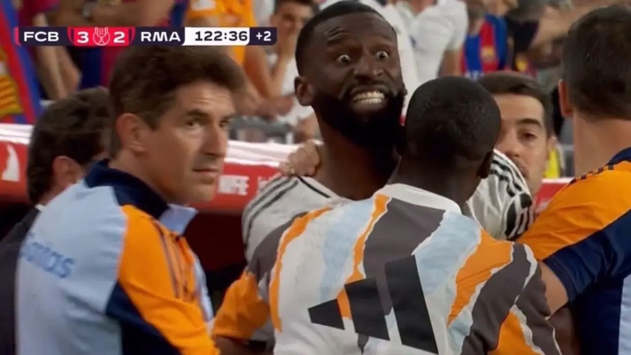 Real Madrid defender Rudiger issues public apology for throwing object at Copa final referee
