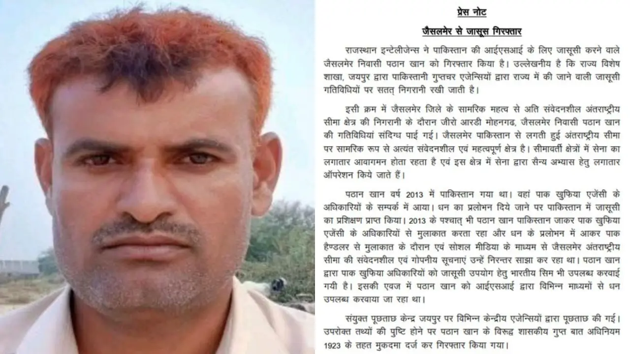 Pakistan ISI spy arrested in Rajasthan, booked under Official Secrets Act