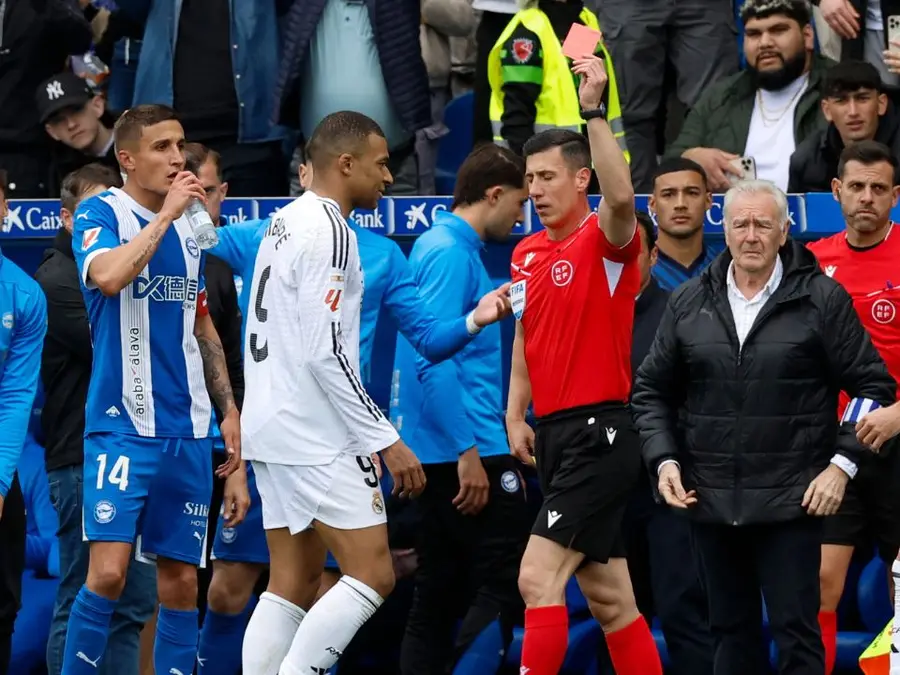 Kylian Mbappe receives first La Liga red card in Real Madrid’s win over Alaves