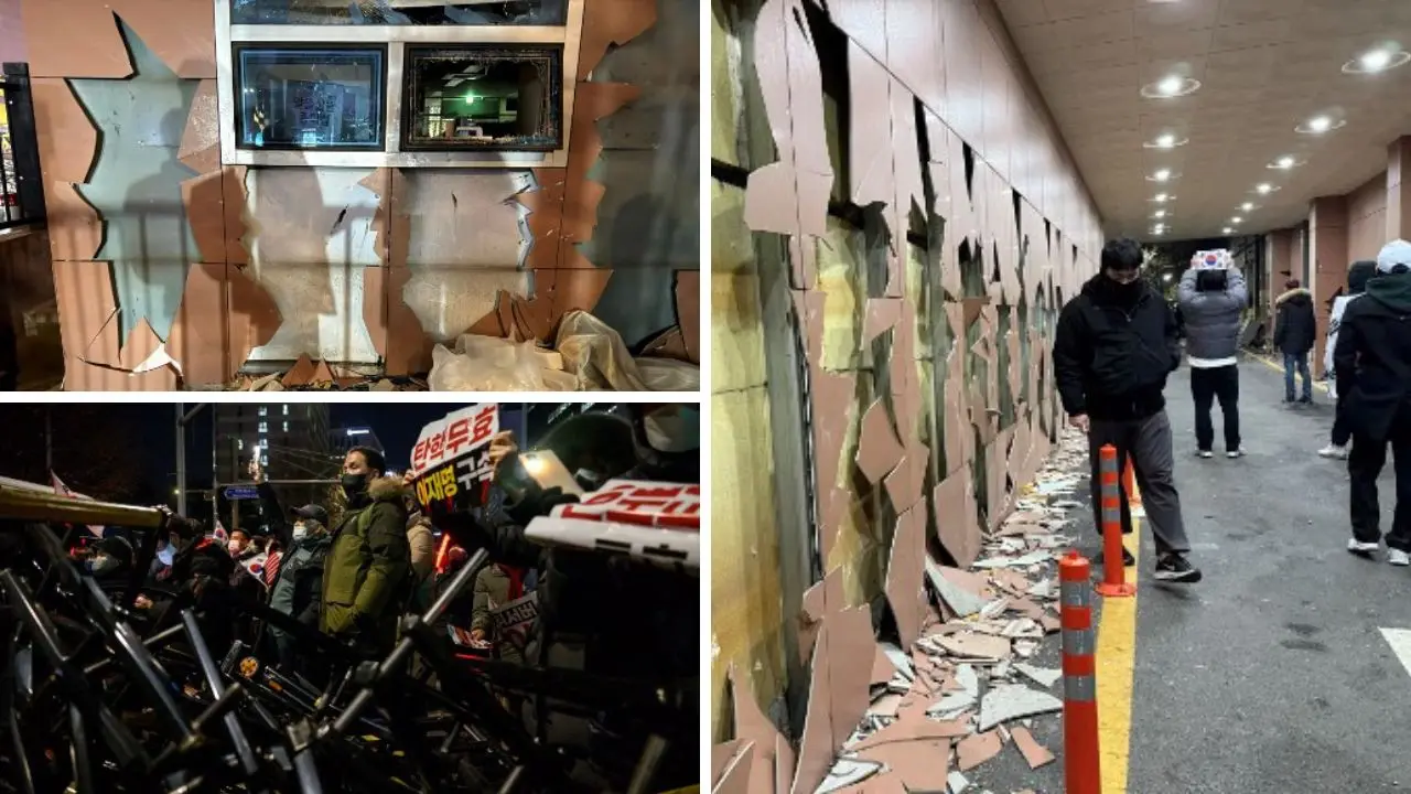 Protesters vandalise court building after South Korean president Yoon's detention extended