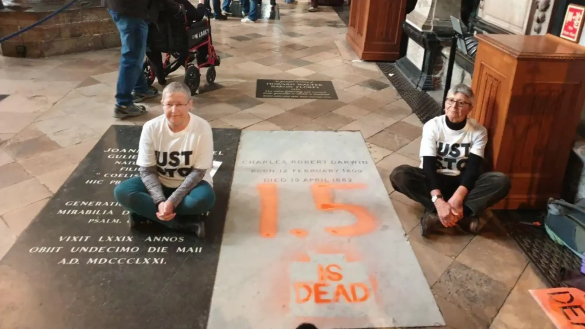 Climate protesters deface Darwin’s grave, spray ‘1.5 is dead’ over climate crisis